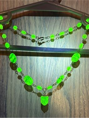 Handmade Uranium Glass Necklace - Women Jewelry